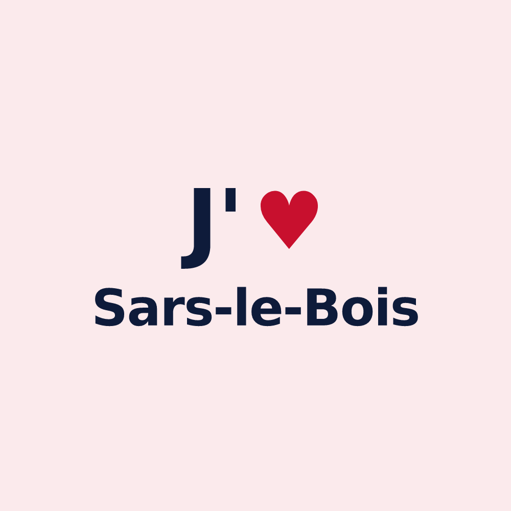 Magnet personnalisé Sars-le-Bois — design J'aime Sars-le-Bois