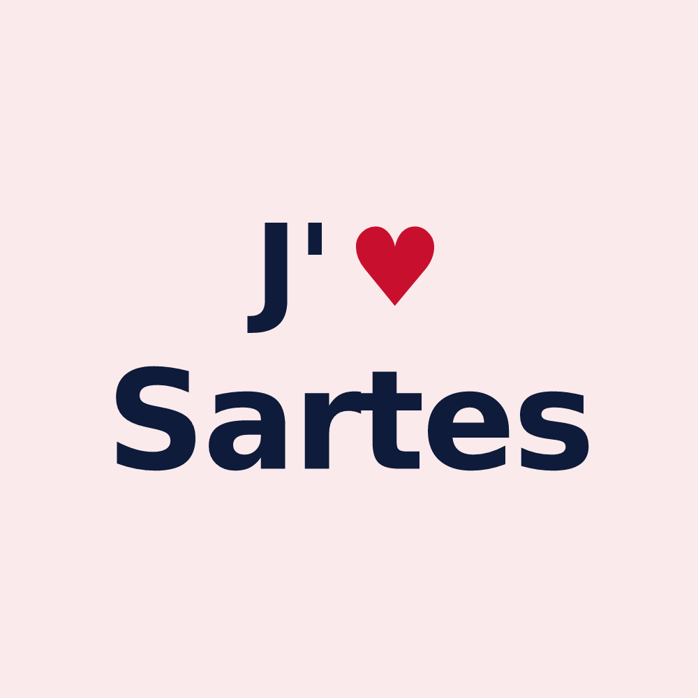 Magnet personnalisé Sartes — design J'aime Sartes