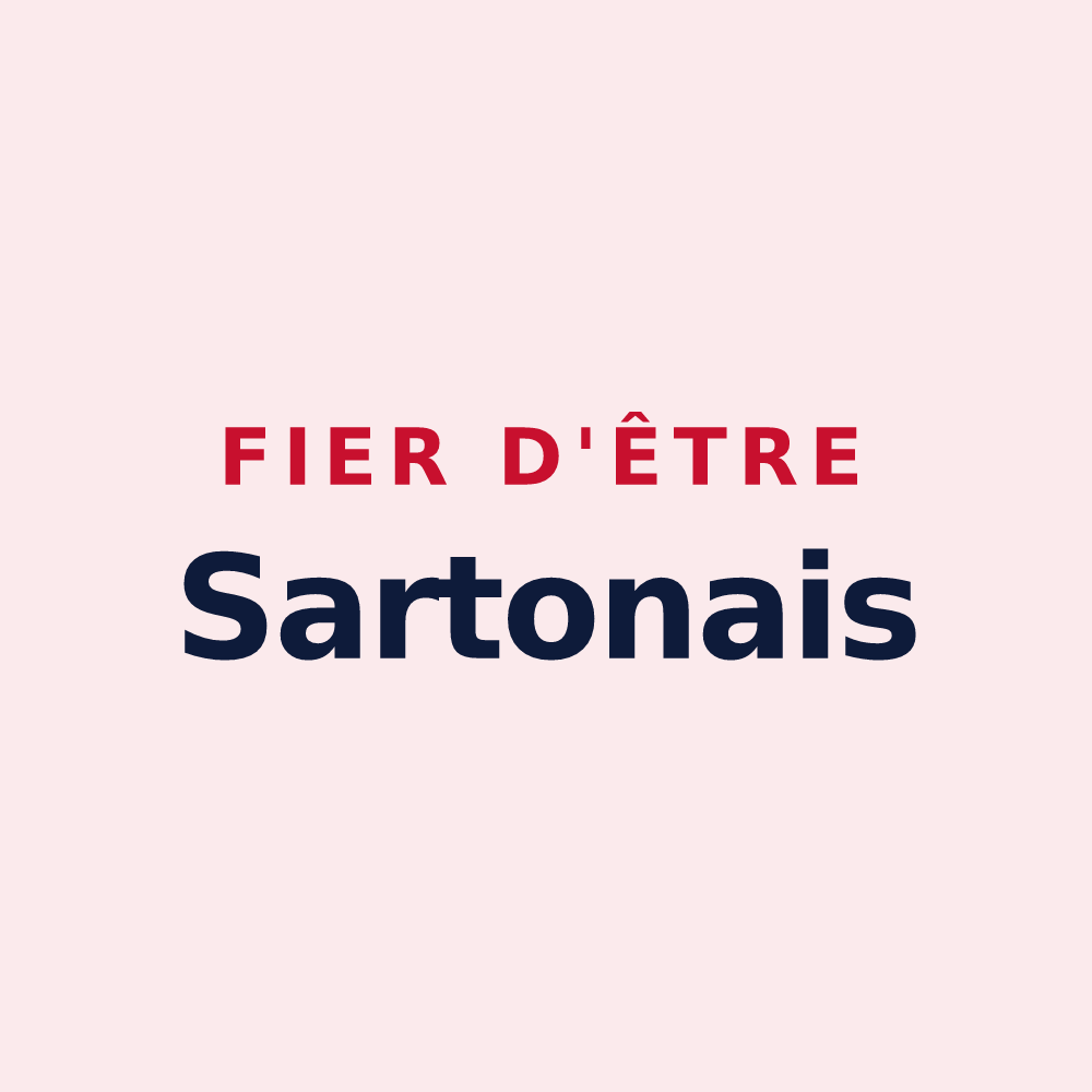 Magnet « Fier d'être Sartonais » — design pour Sarton