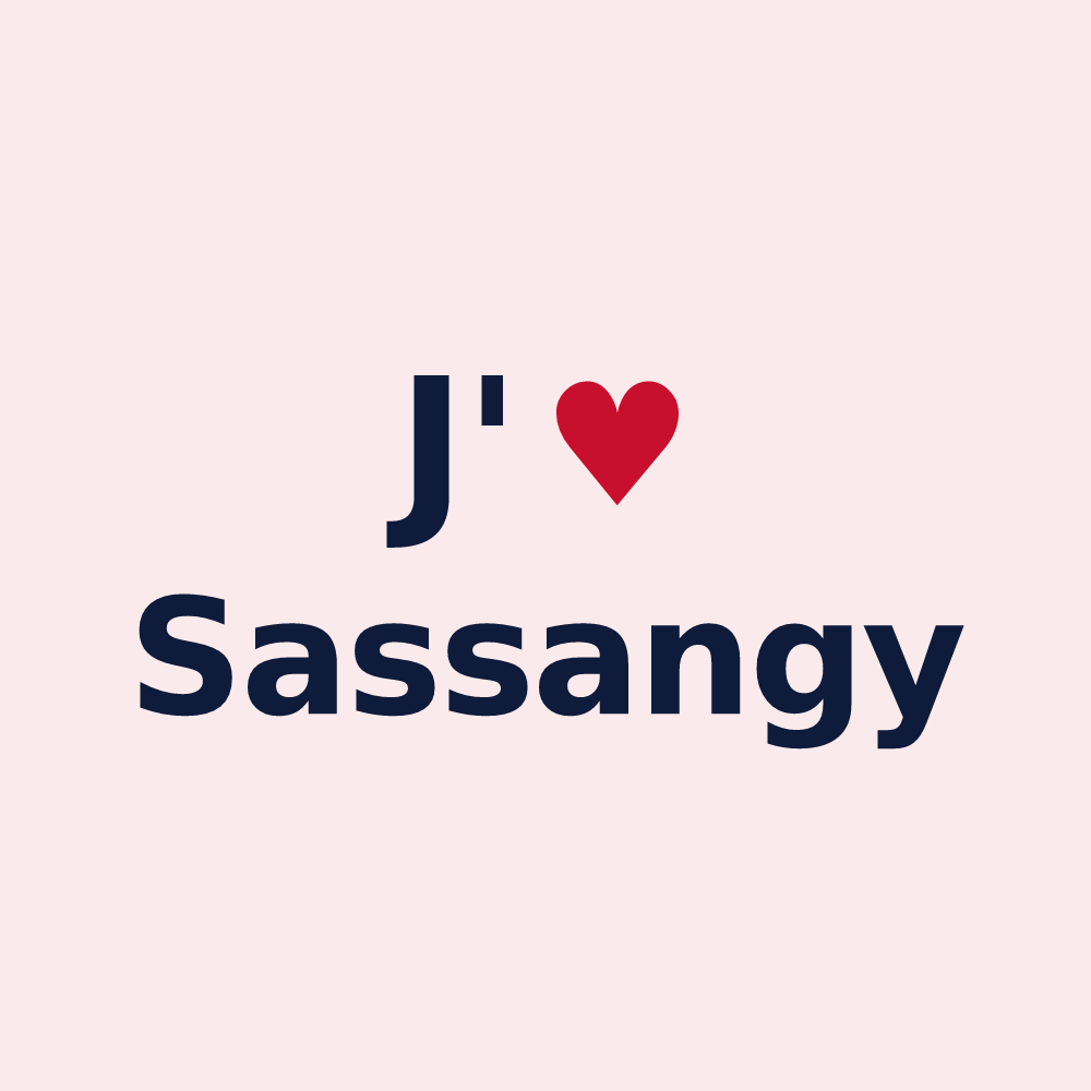 Magnet personnalisé Sassangy — design J'aime Sassangy