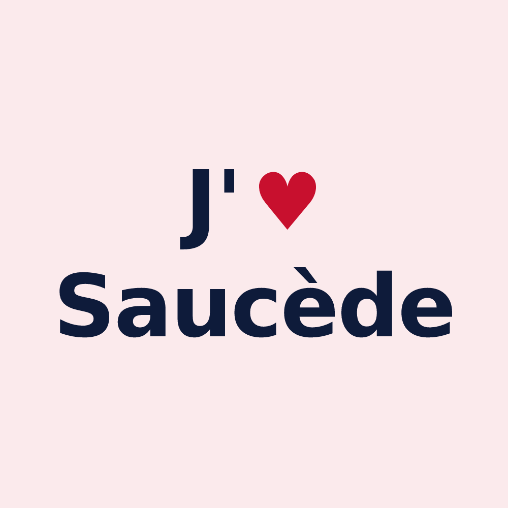 Magnet personnalisé Saucède — design J'aime Saucède