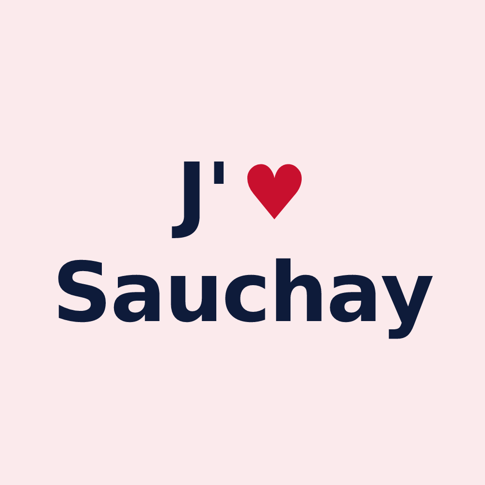 Magnet personnalisé Sauchay — design J'aime Sauchay