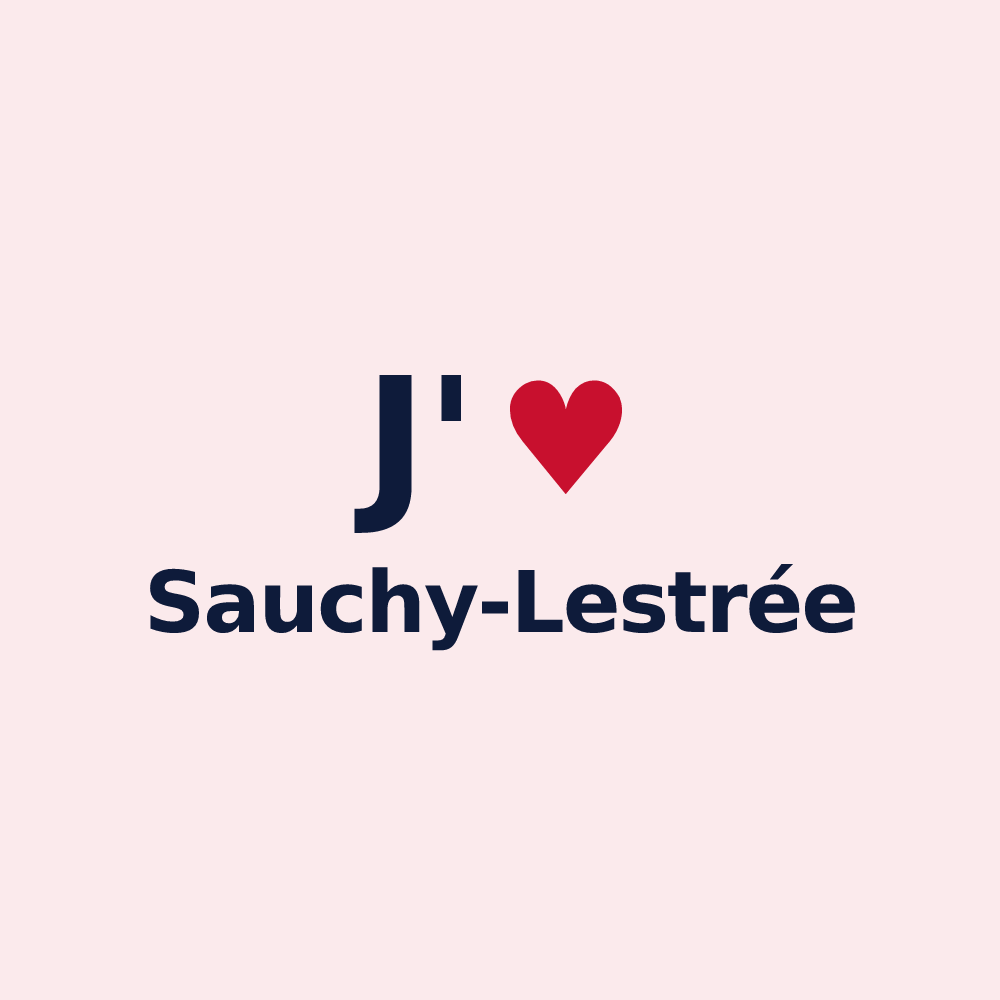 Magnet personnalisé Sauchy-Lestrée — design « J'aime Sauchy-Lestrée » imprimé sur le magnet