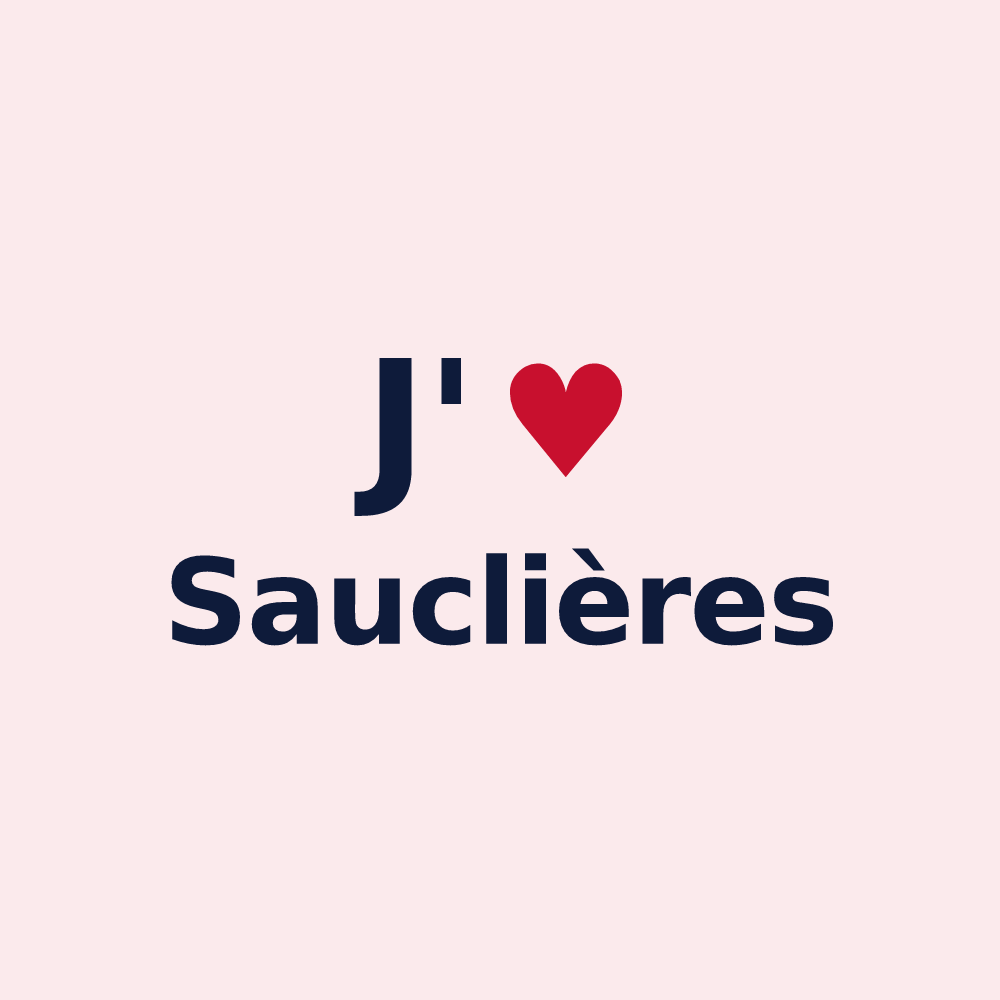 Magnet personnalisé Sauclières — design J'aime Sauclières
