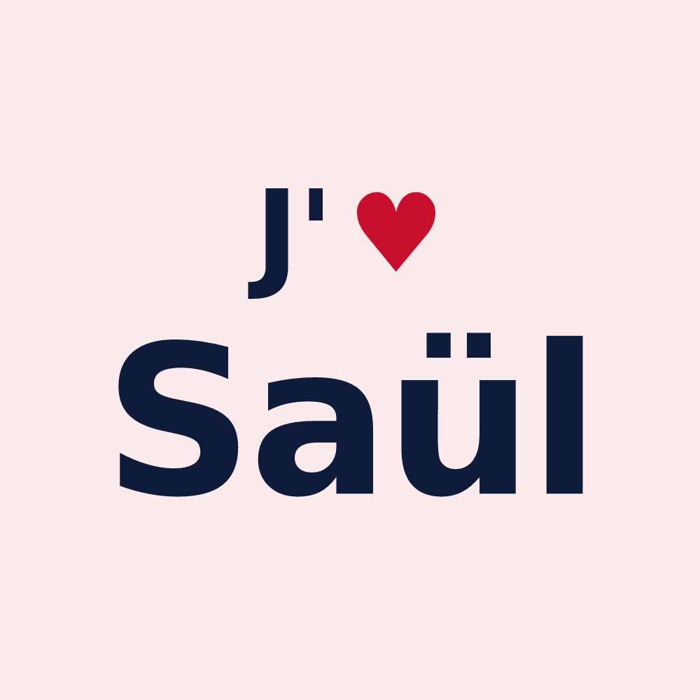 Magnet personnalisé Saül — design « J'aime Saül » imprimé sur le magnet