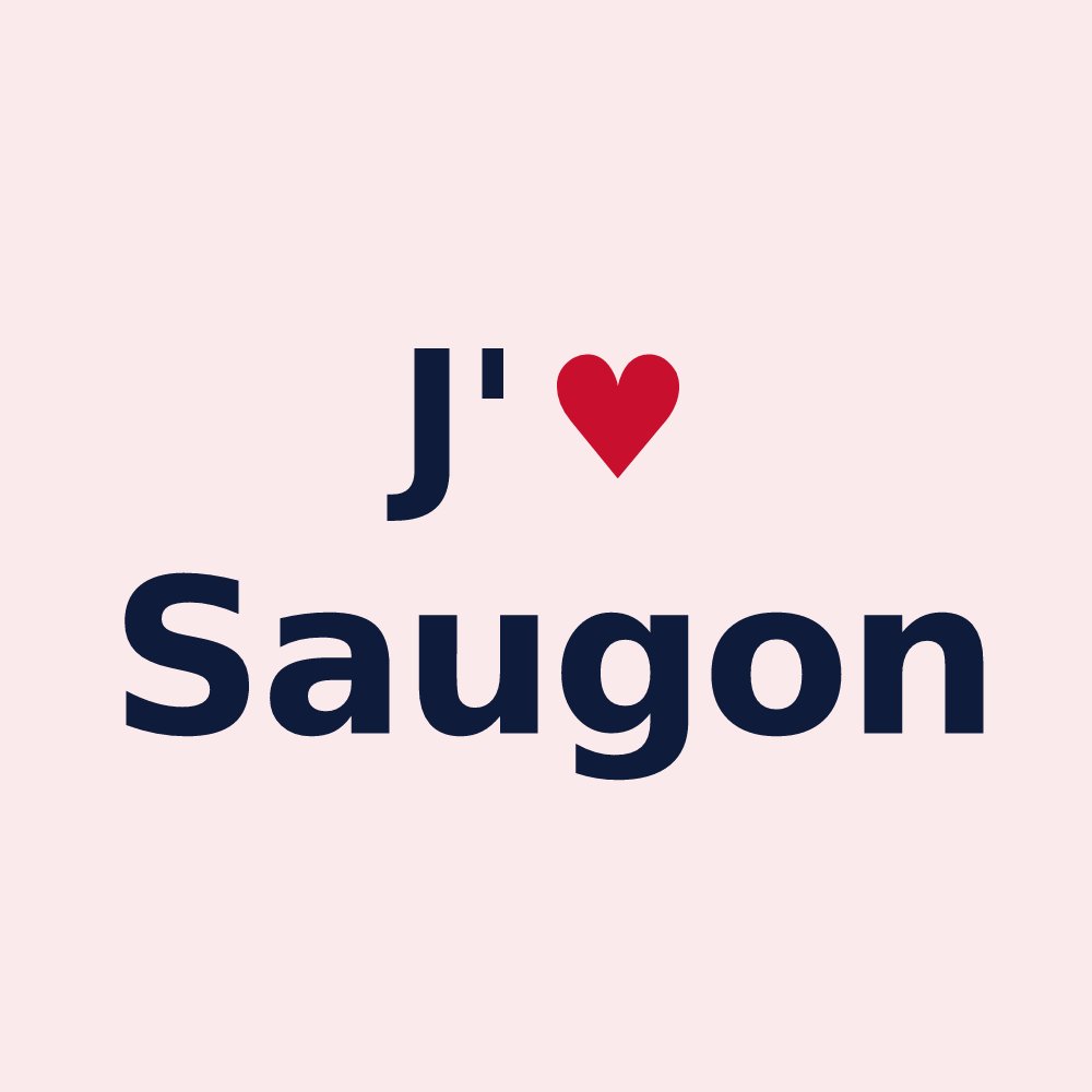 Magnet personnalisé Saugon — design J'aime Saugon