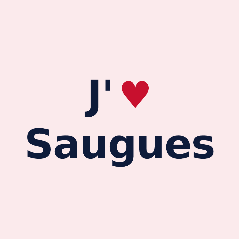 Magnet personnalisé Saugues — design J'aime Saugues