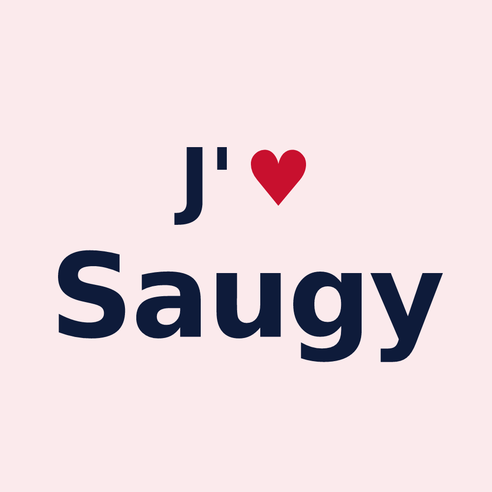 Magnet personnalisé Saugy — design J'aime Saugy