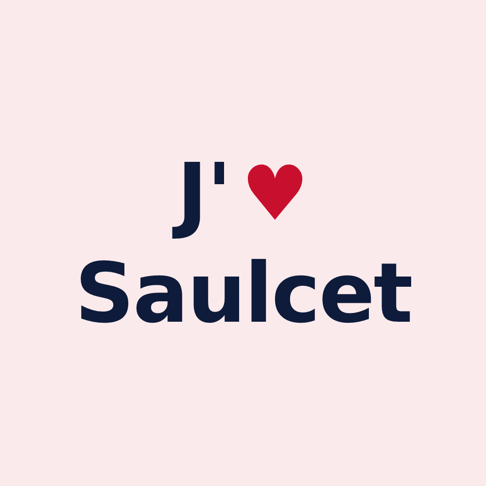 Magnet personnalisé Saulcet — design J'aime Saulcet