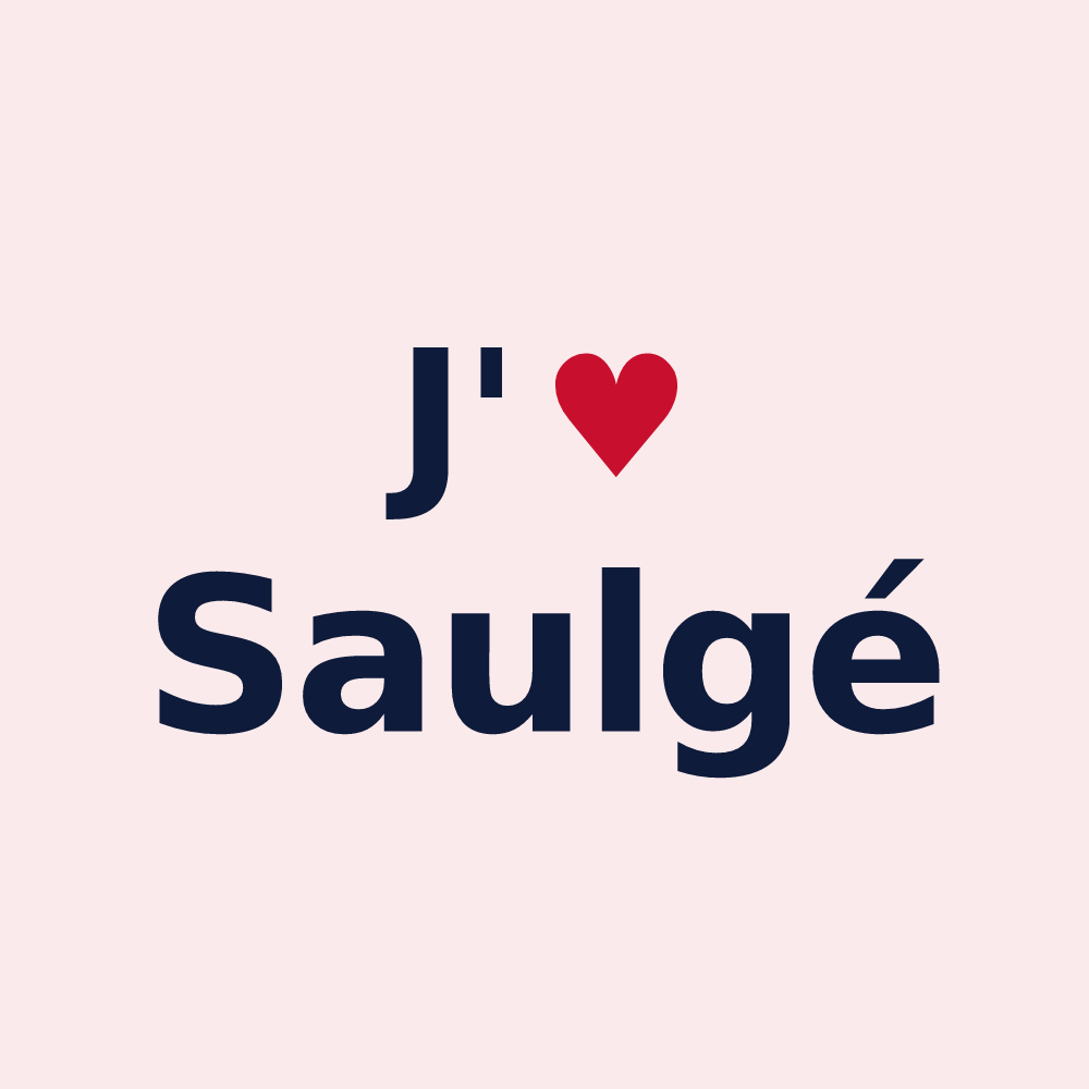 Magnet personnalisé Saulgé — design J'aime Saulgé