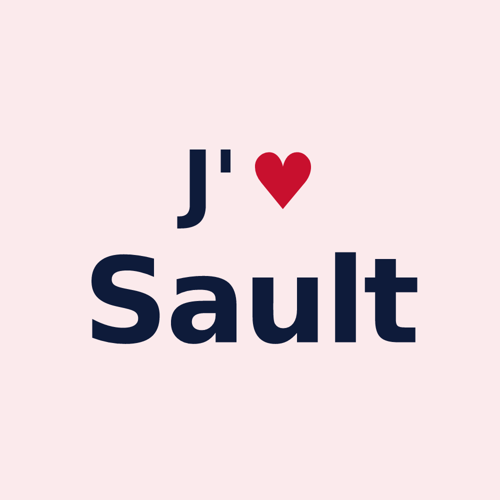 Magnet personnalisé Sault — design J'aime Sault
