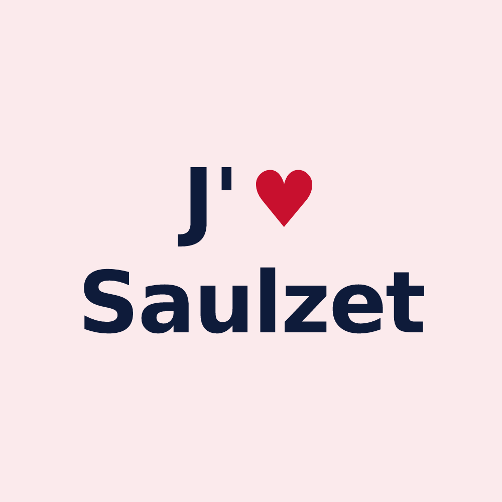 Magnet personnalisé Saulzet — design J'aime Saulzet
