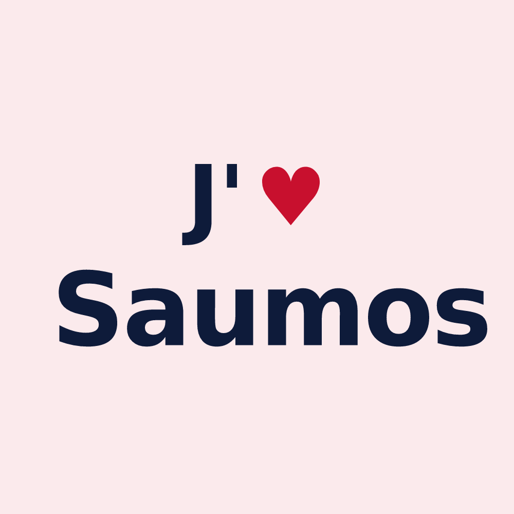 Magnet personnalisé Saumos — design J'aime Saumos