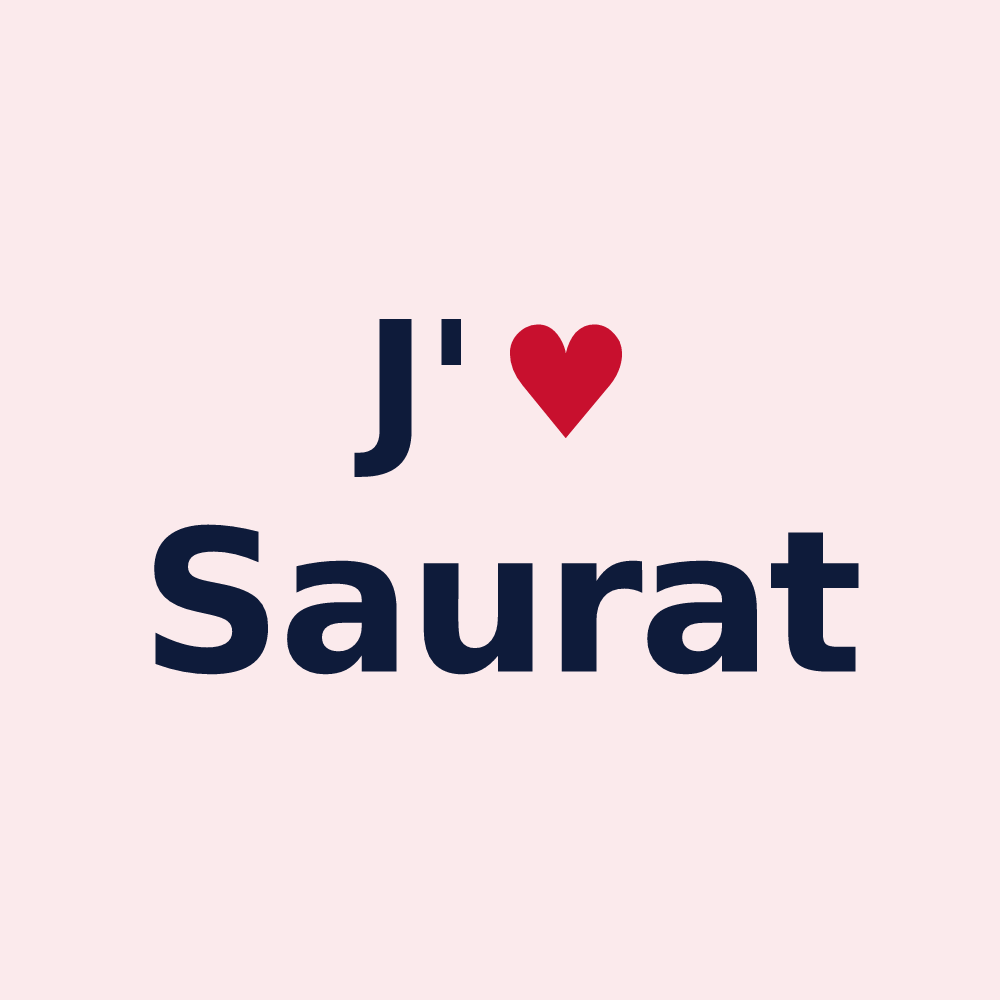 Magnet personnalisé Saurat — design J'aime Saurat
