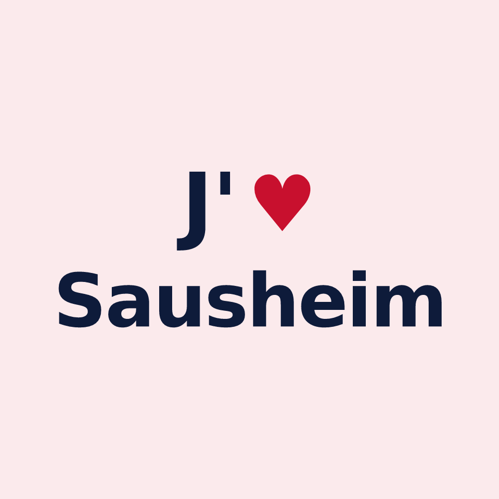 Magnet personnalisé Sausheim — design J'aime Sausheim