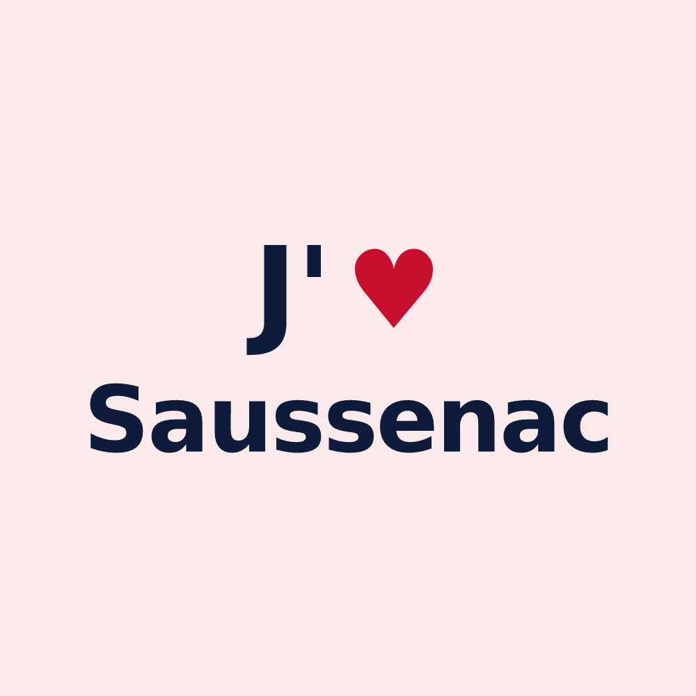 Magnet personnalisé Saussenac — design J'aime Saussenac