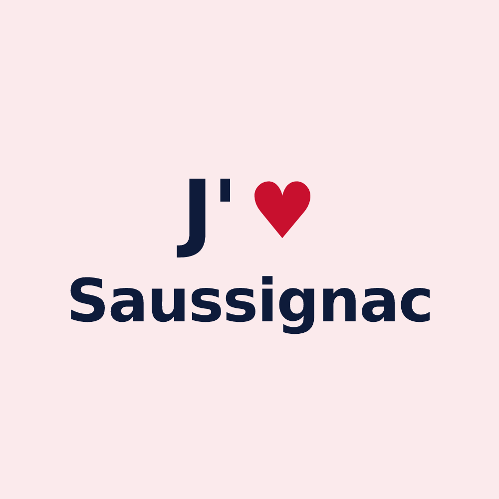 Magnet personnalisé Saussignac — design J'aime Saussignac