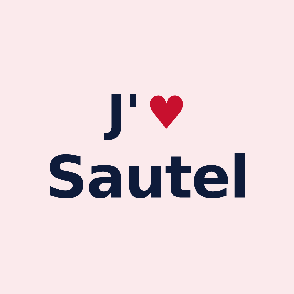 Magnet personnalisé Sautel — design J'aime Sautel