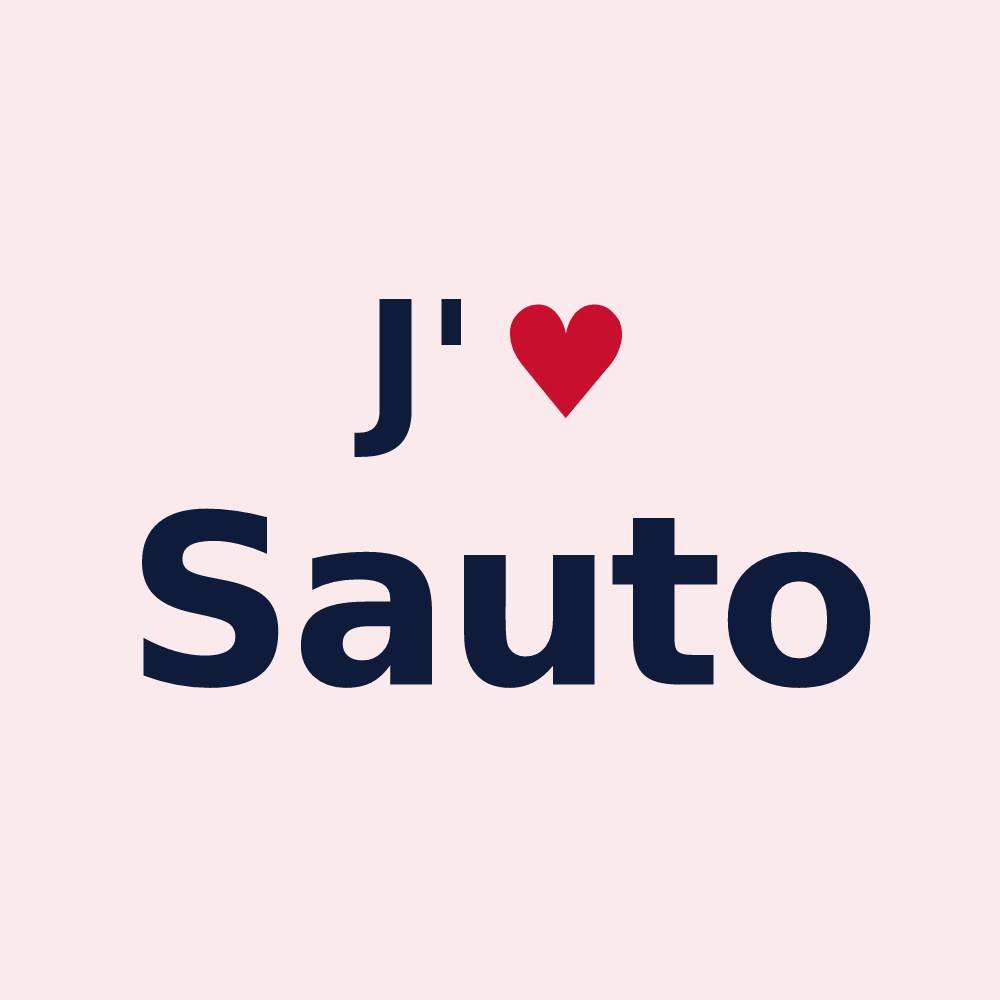 Magnet personnalisé Sauto — design « J'aime Sauto » imprimé sur le magnet