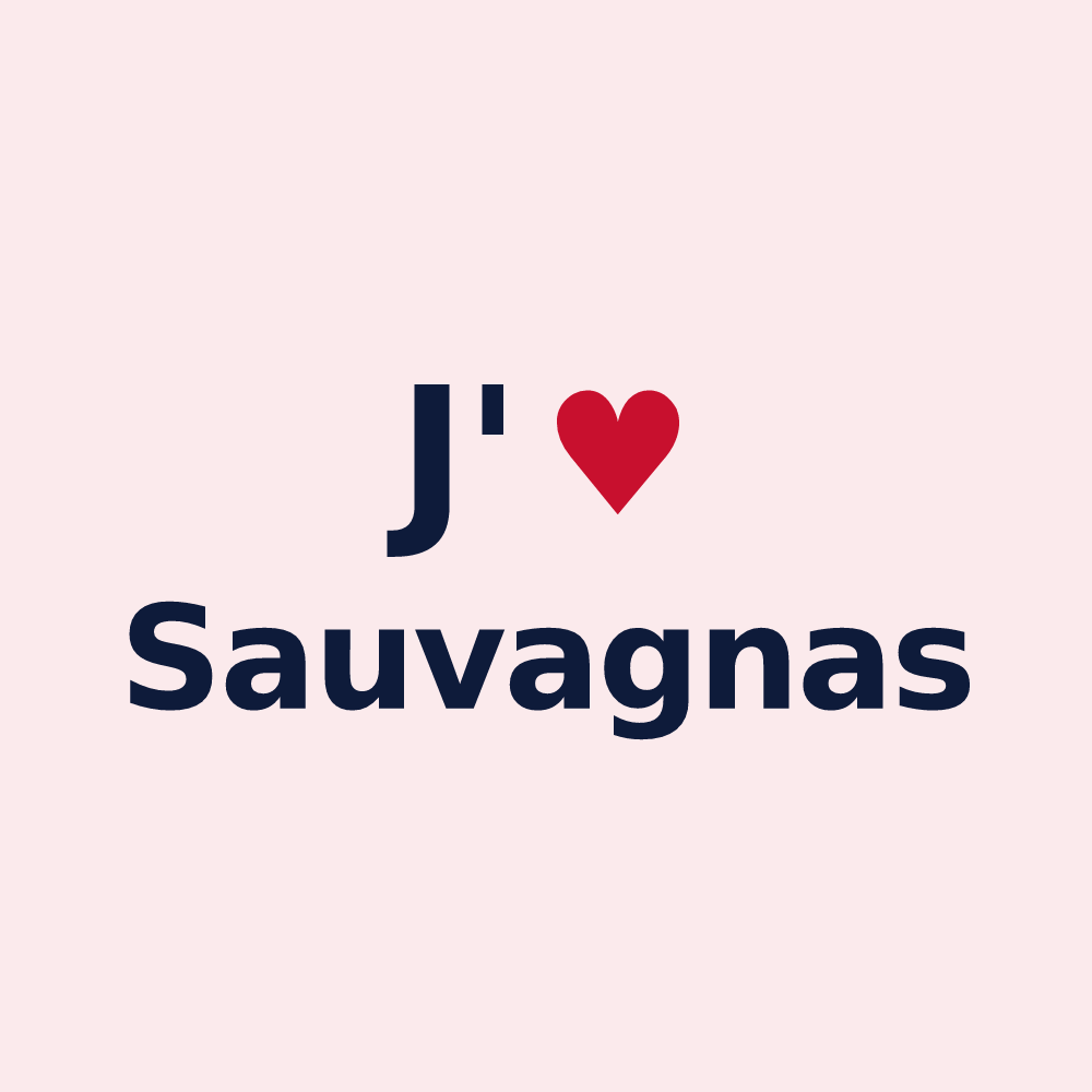 Magnet personnalisé Sauvagnas — design J'aime Sauvagnas