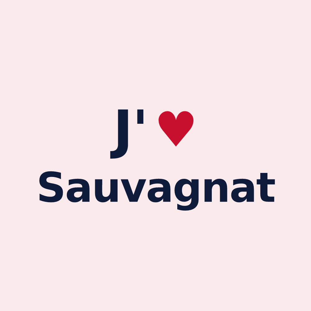 Magnet personnalisé Sauvagnat — design J'aime Sauvagnat