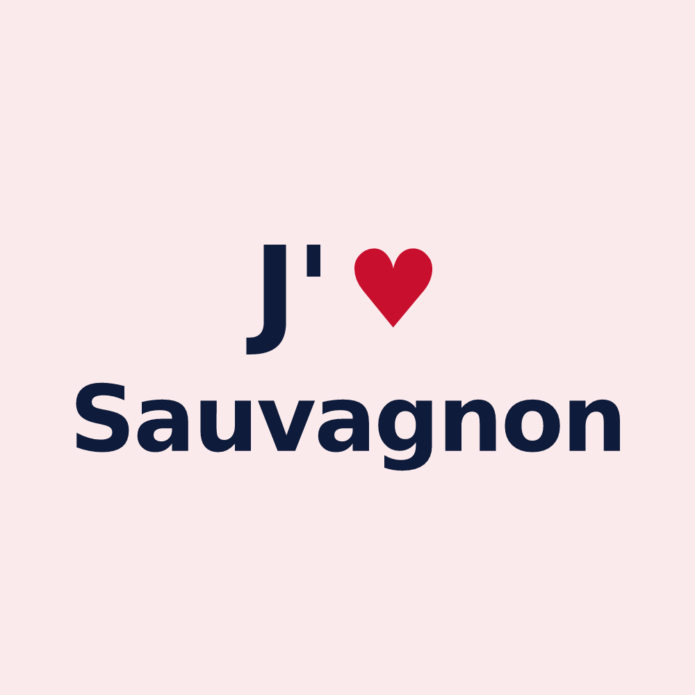 Magnet personnalisé Sauvagnon — design J'aime Sauvagnon