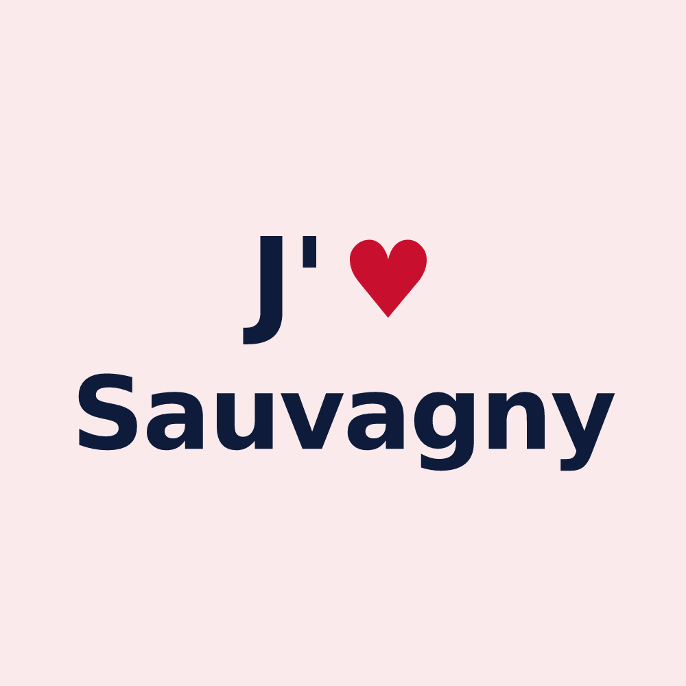 Magnet personnalisé Sauvagny — design J'aime Sauvagny