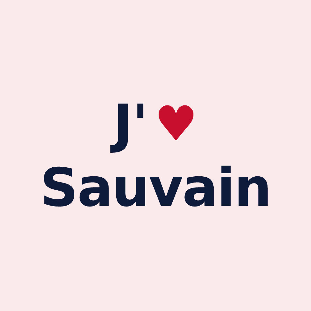 Magnet personnalisé Sauvain — design J'aime Sauvain