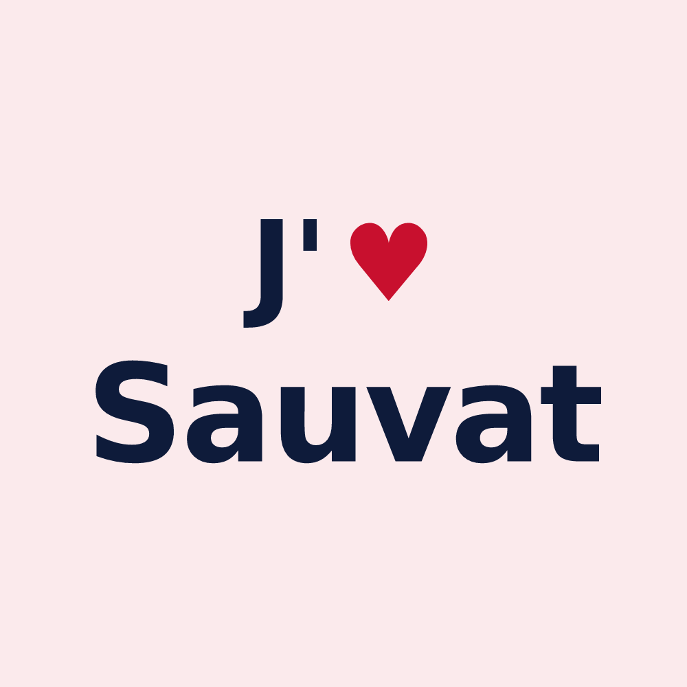 Magnet personnalisé Sauvat — design J'aime Sauvat