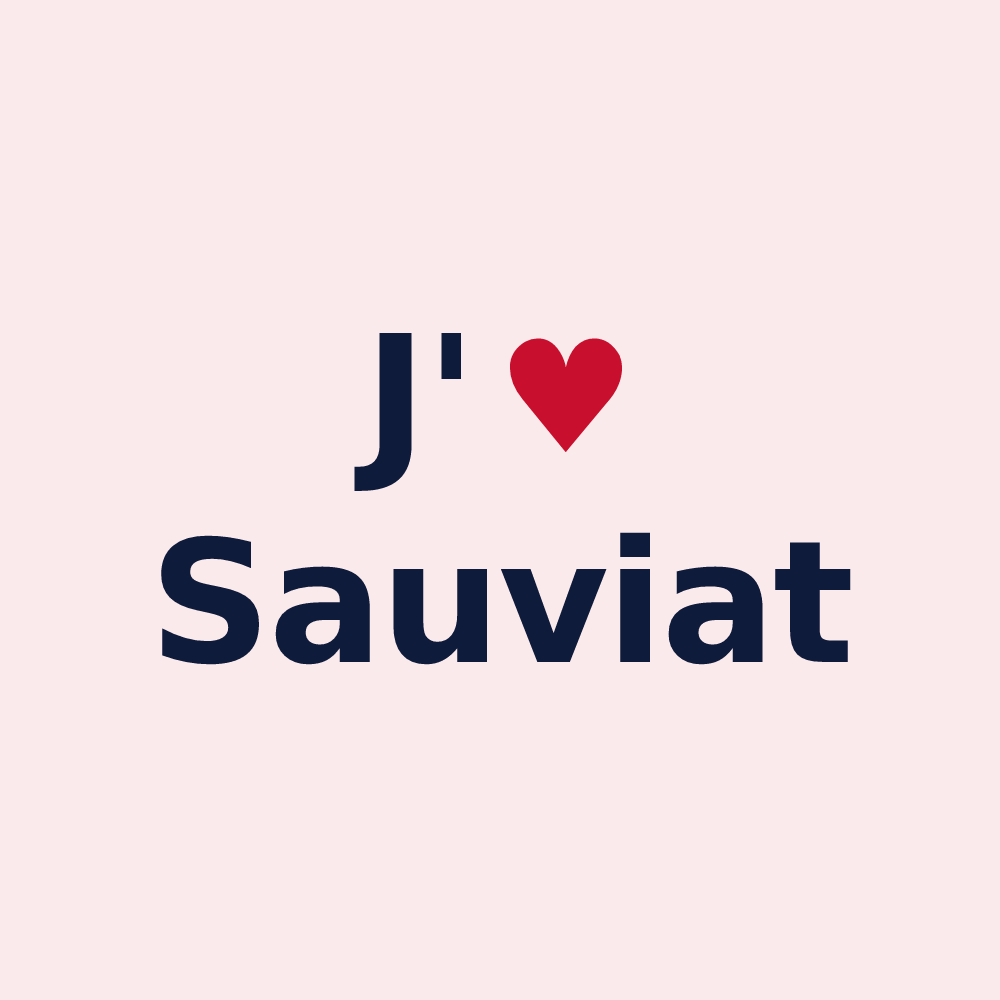 Magnet personnalisé Sauviat — design J'aime Sauviat