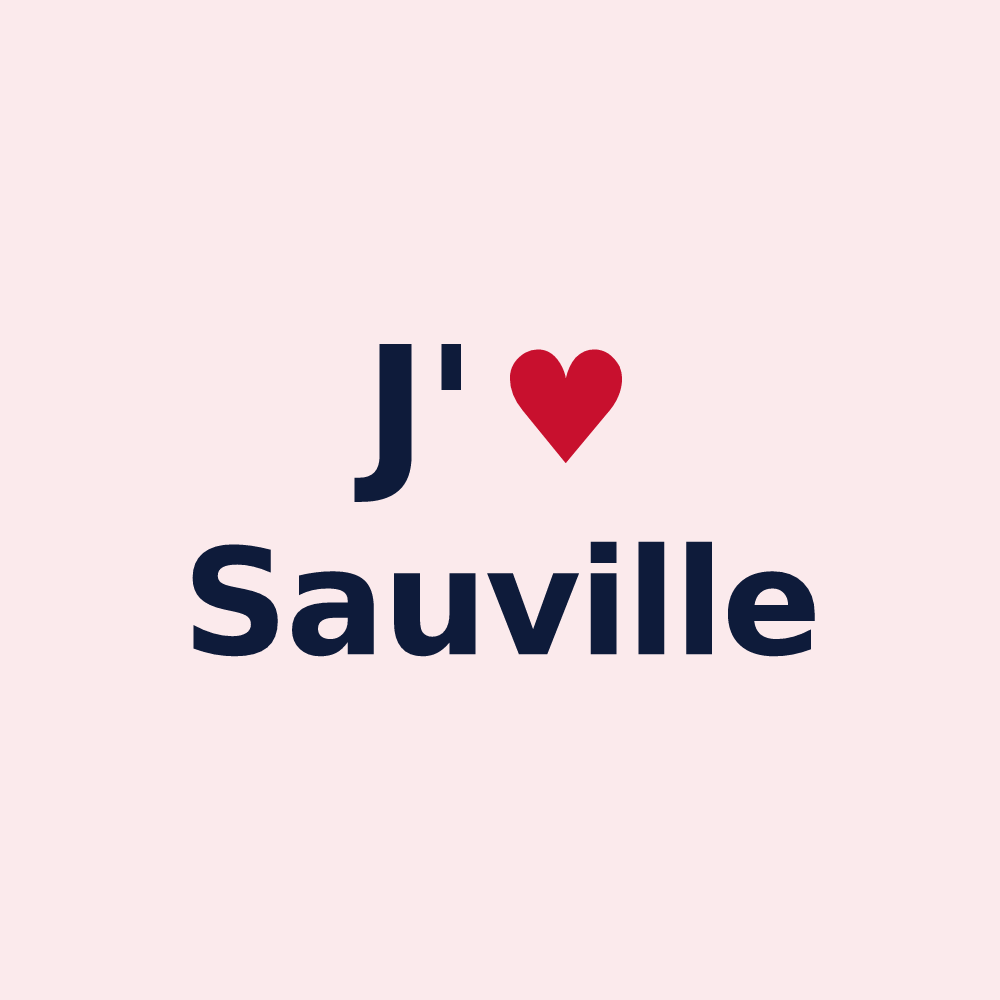 Magnet personnalisé Sauville — design J'aime Sauville
