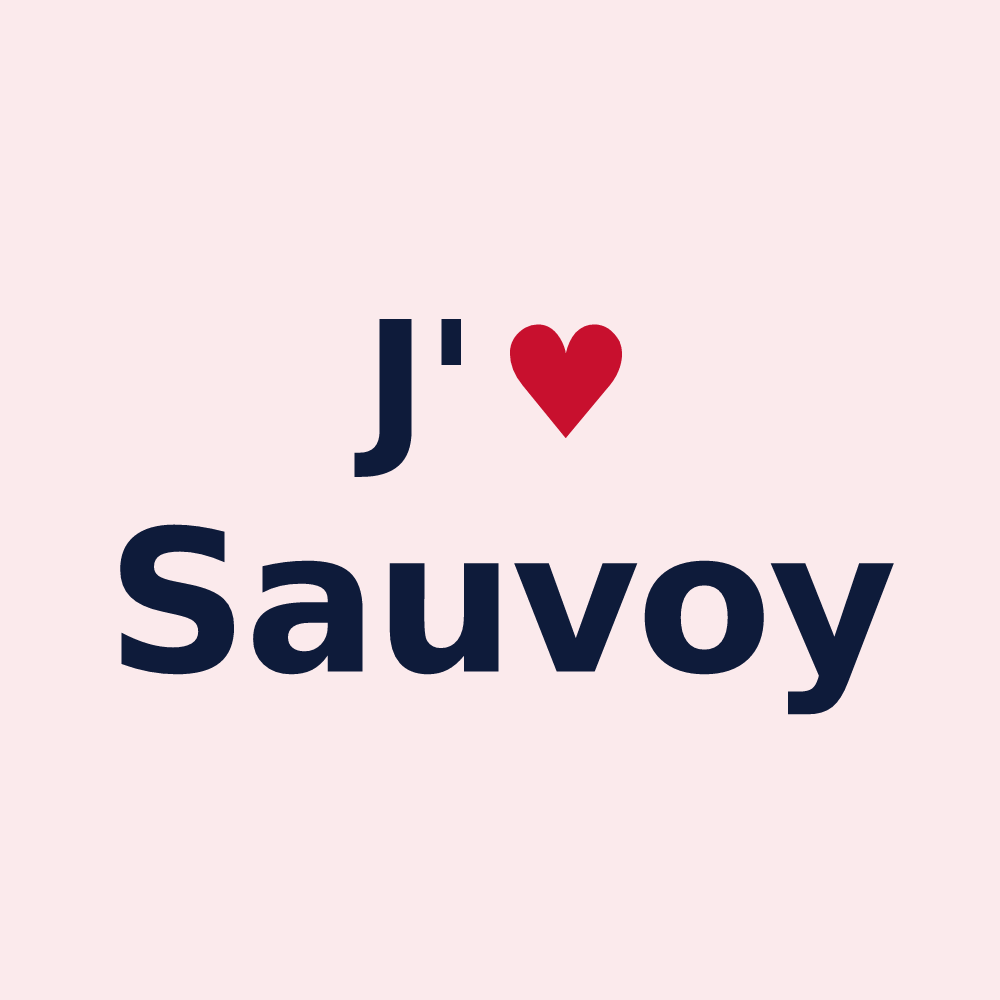 Magnet personnalisé Sauvoy — design J'aime Sauvoy
