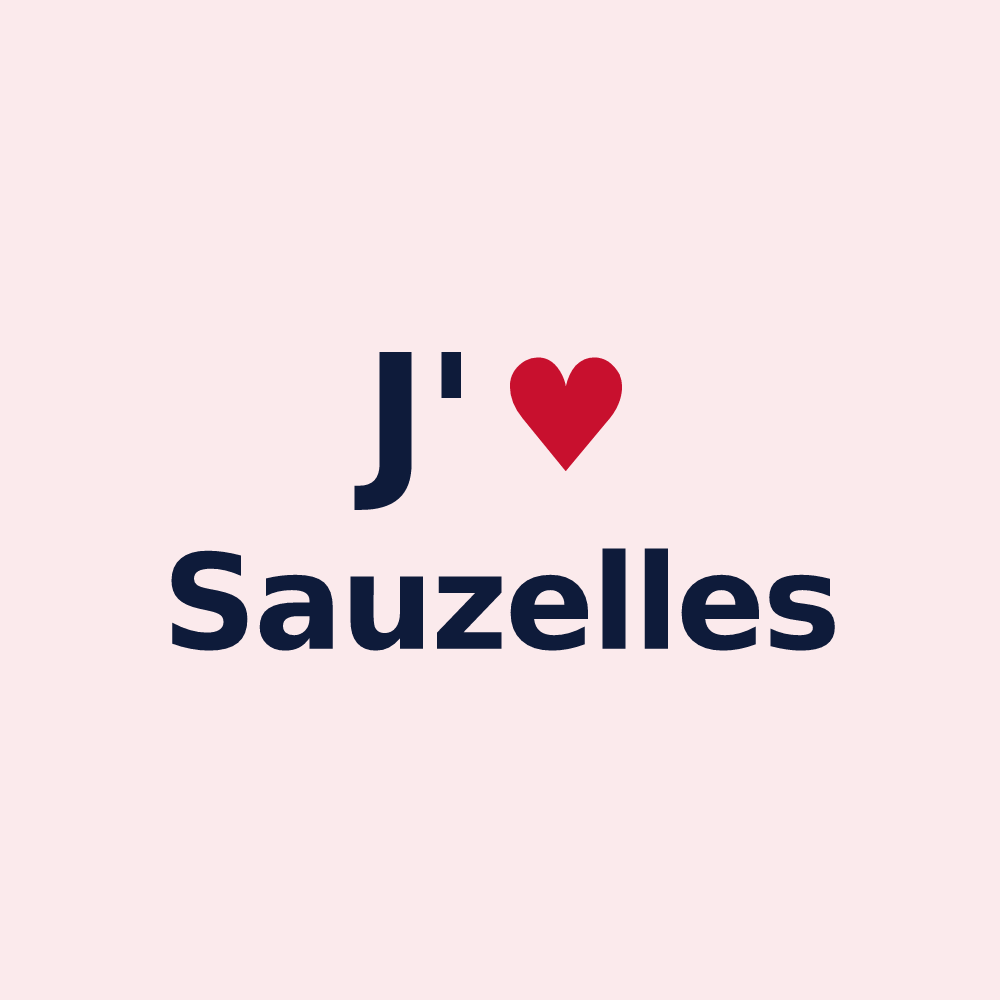 Magnet personnalisé Sauzelles — design J'aime Sauzelles