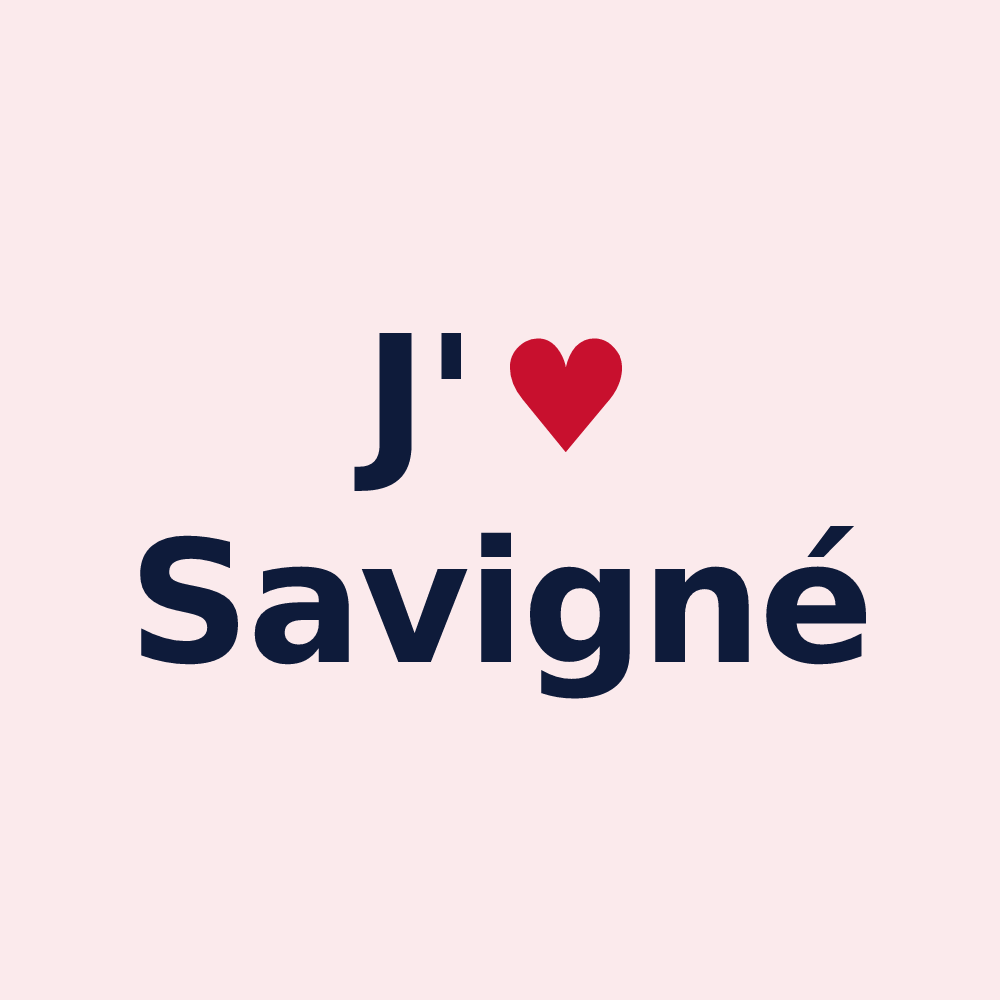 Magnet personnalisé Savigné — design « J'aime Savigné » imprimé sur le magnet
