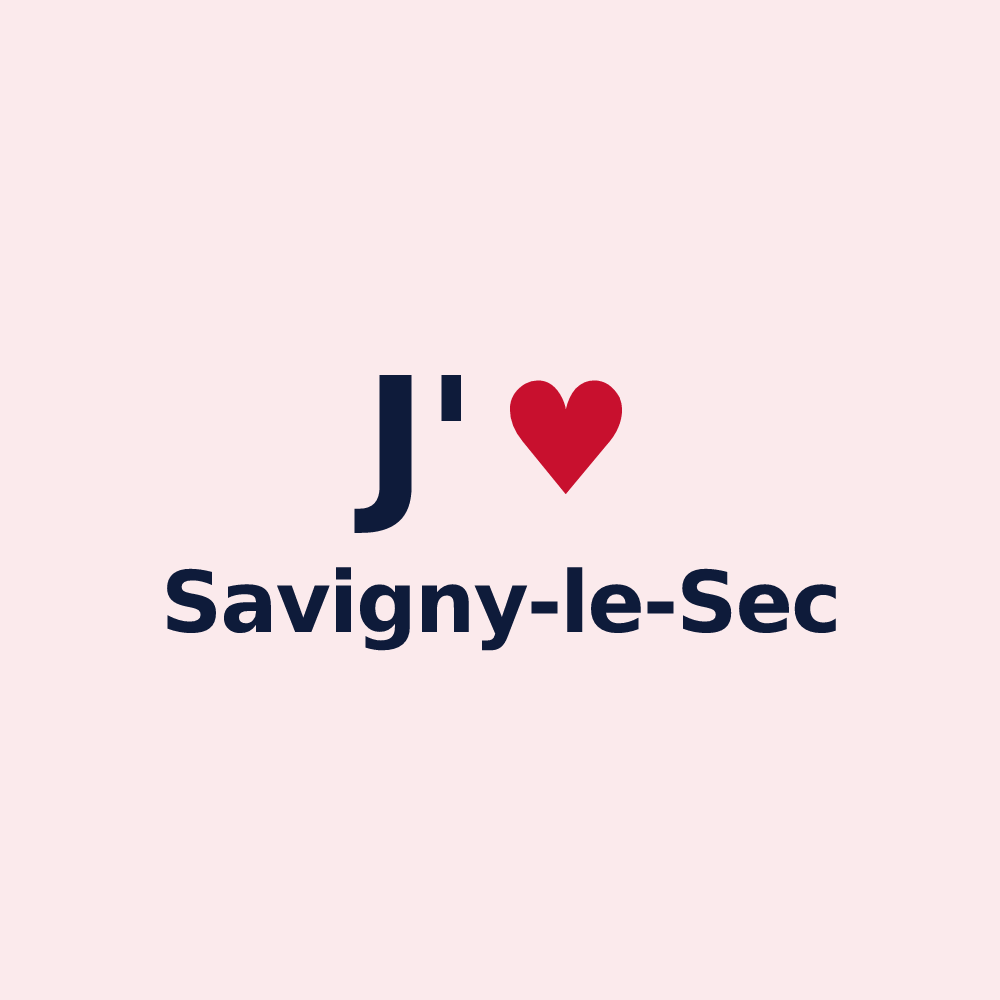Magnet personnalisé Savigny-le-Sec — design « J'aime Savigny-le-Sec » imprimé sur le magnet