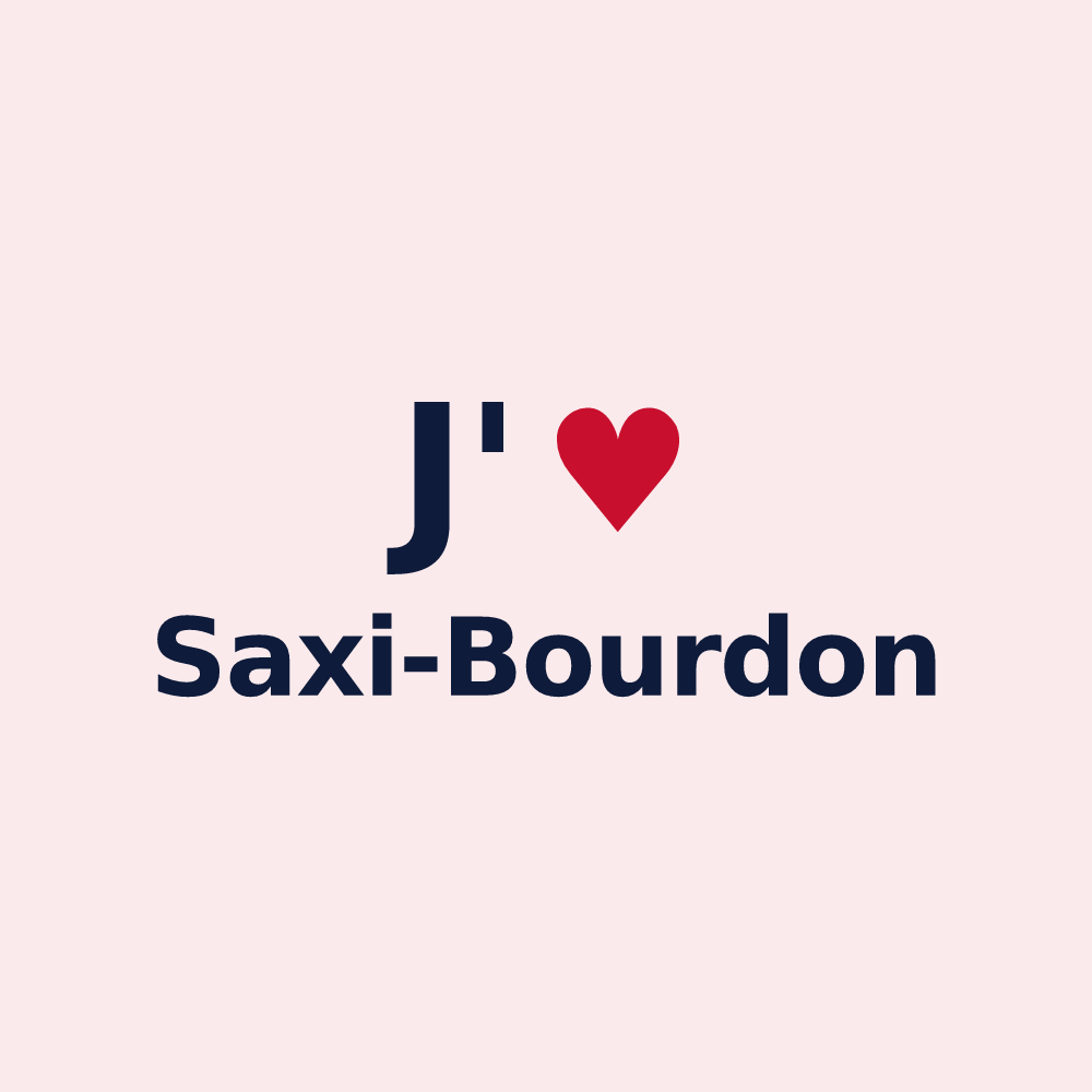Magnet personnalisé Saxi-Bourdon — design « J'aime Saxi-Bourdon » imprimé sur le magnet