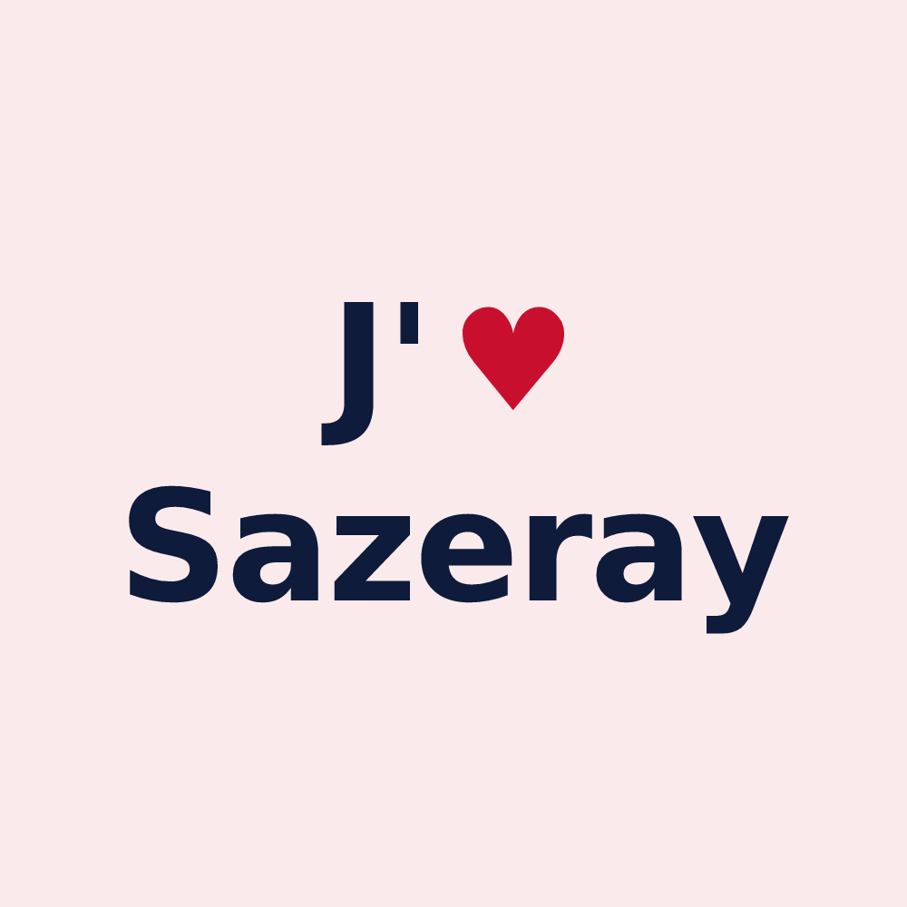 Magnet personnalisé Sazeray — design J'aime Sazeray