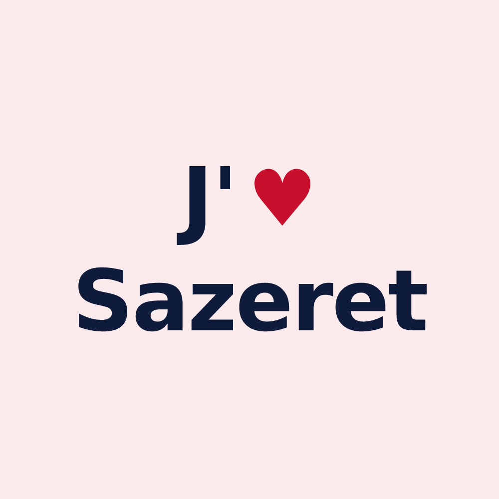 Magnet personnalisé Sazeret — design J'aime Sazeret