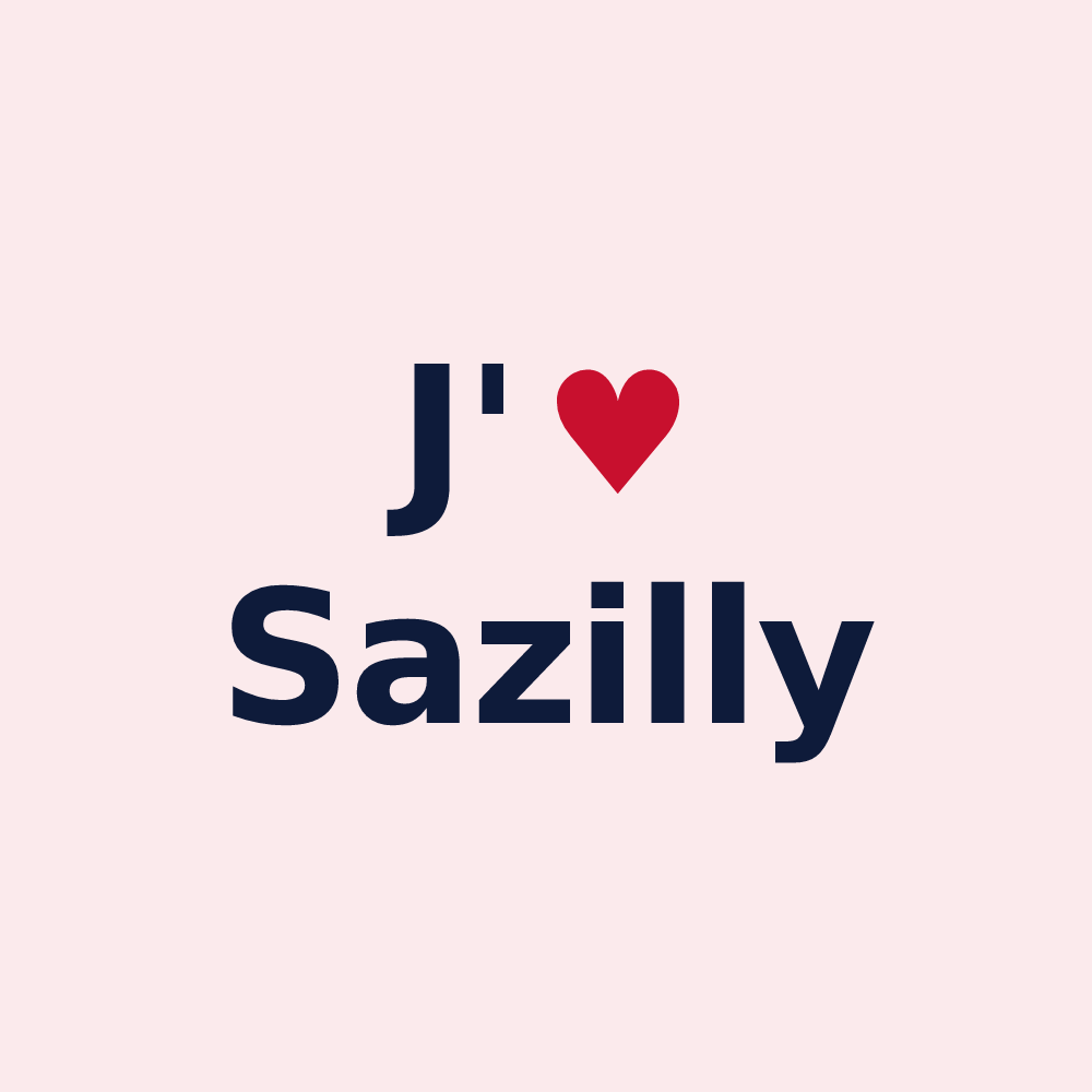Magnet personnalisé Sazilly — design « J'aime Sazilly » imprimé sur le magnet