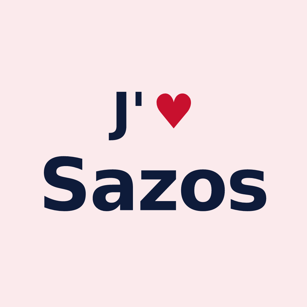 Magnet personnalisé Sazos — design J'aime Sazos