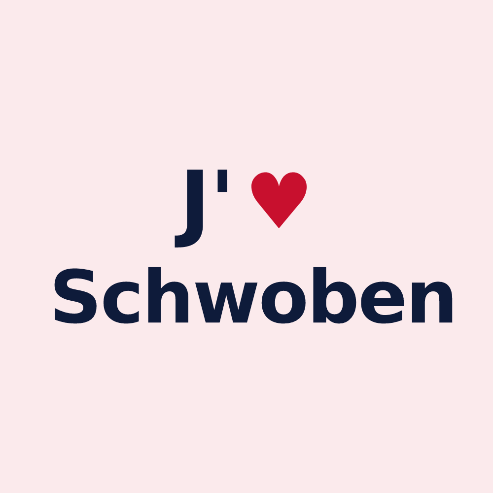 Magnet personnalisé Schwoben — design J'aime Schwoben