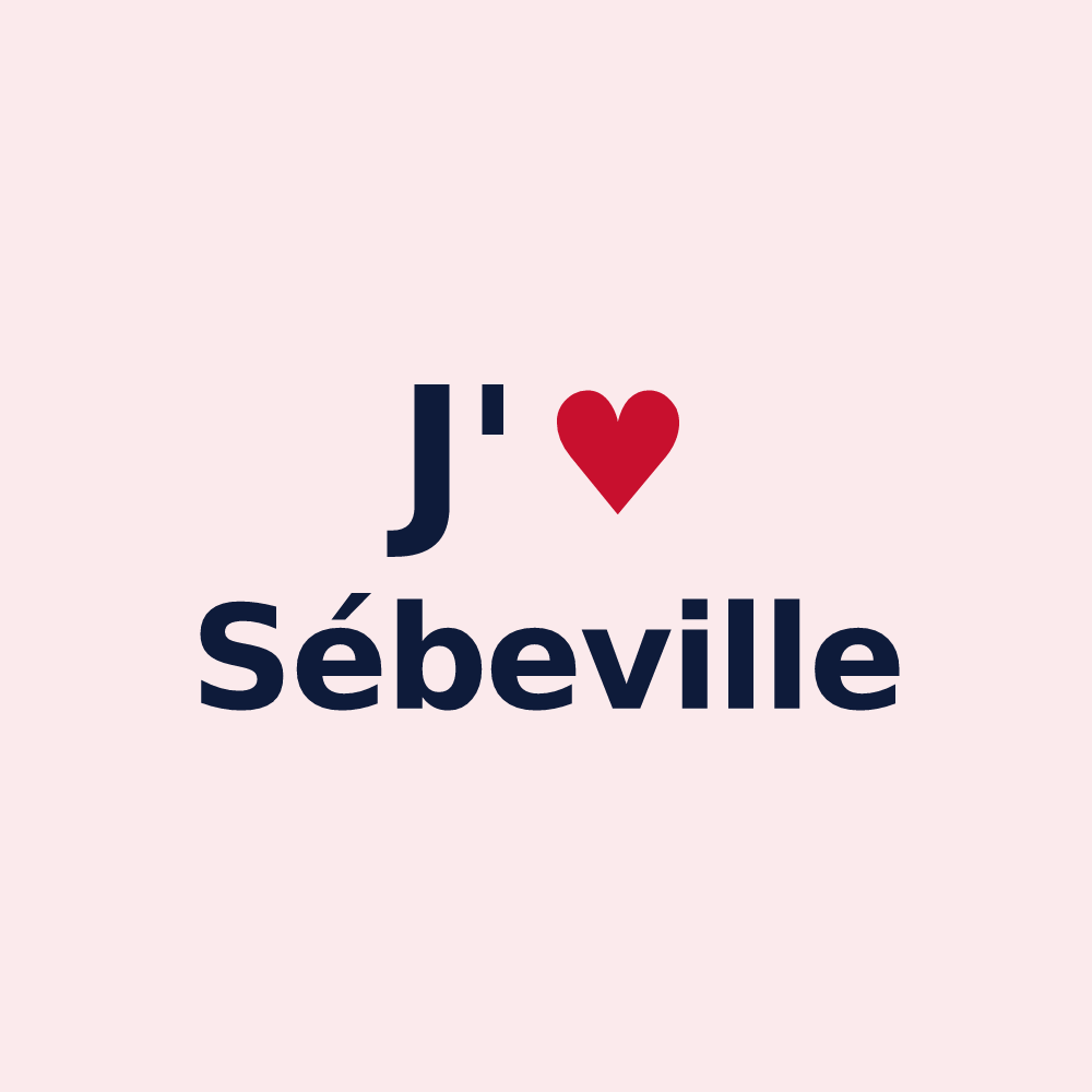 Magnet personnalisé Sébeville — design J'aime Sébeville