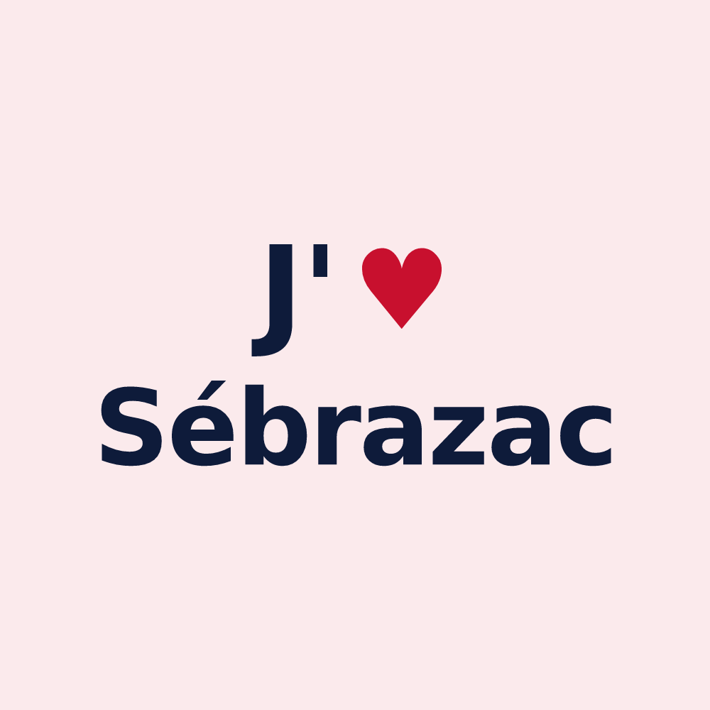 Magnet personnalisé Sébrazac — design J'aime Sébrazac