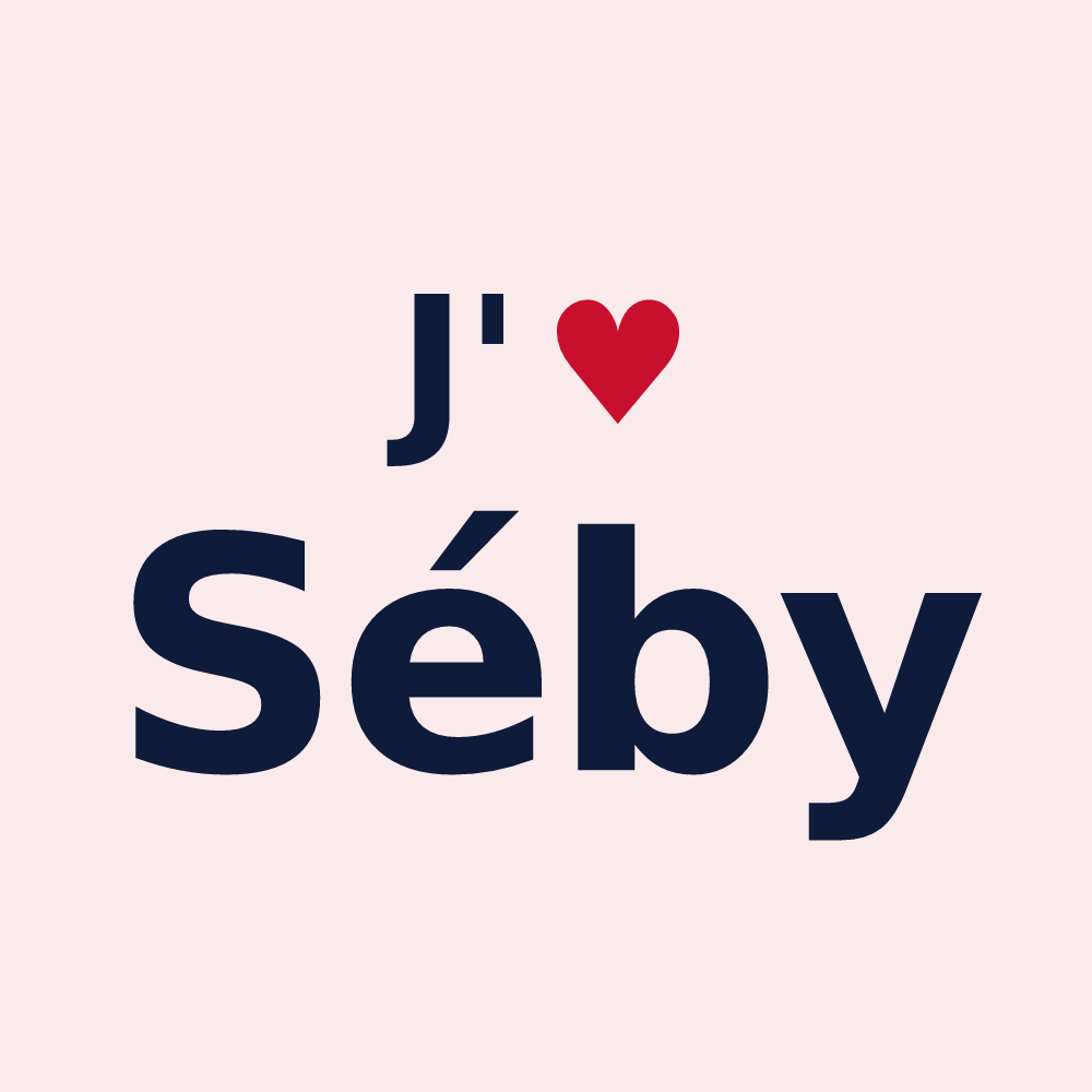 Magnet personnalisé Séby — design J'aime Séby