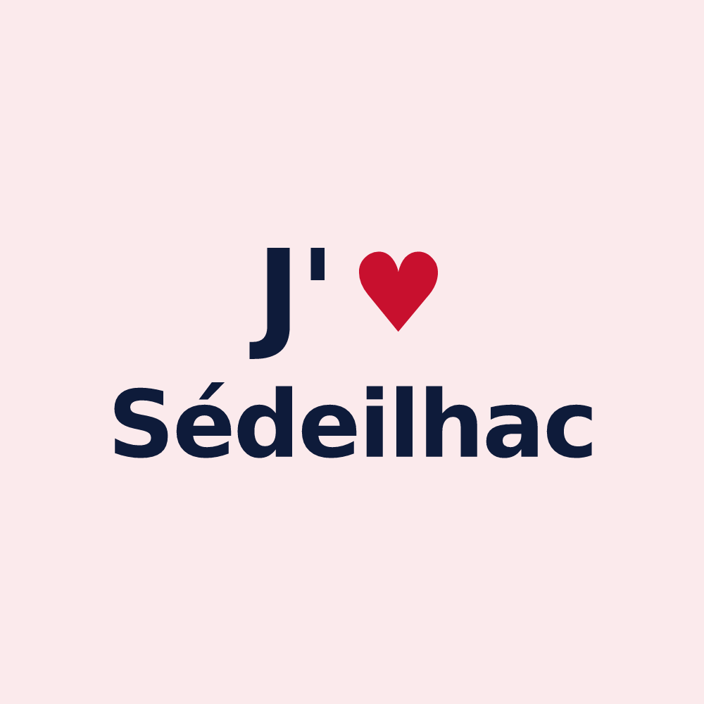 Magnet personnalisé Sédeilhac — design J'aime Sédeilhac