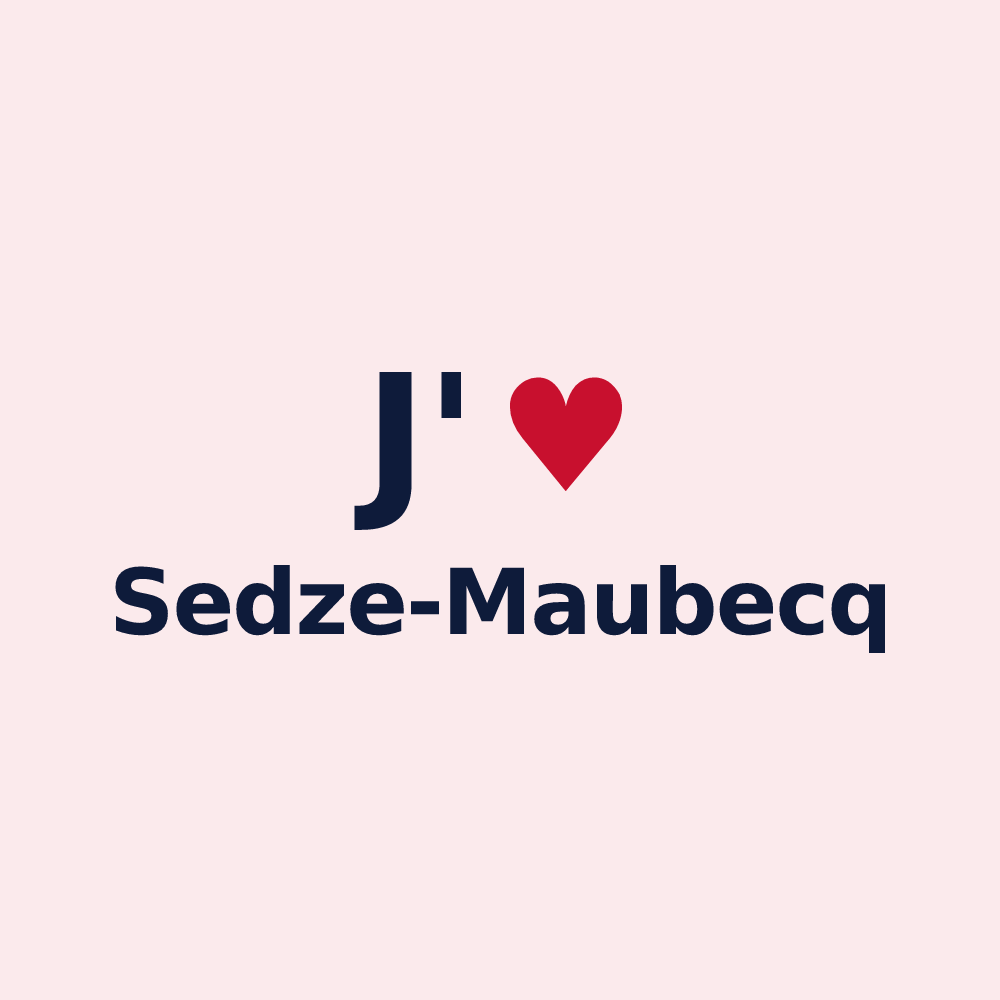 Magnet personnalisé Sedze-Maubecq — design « J'aime Sedze-Maubecq » imprimé sur le magnet