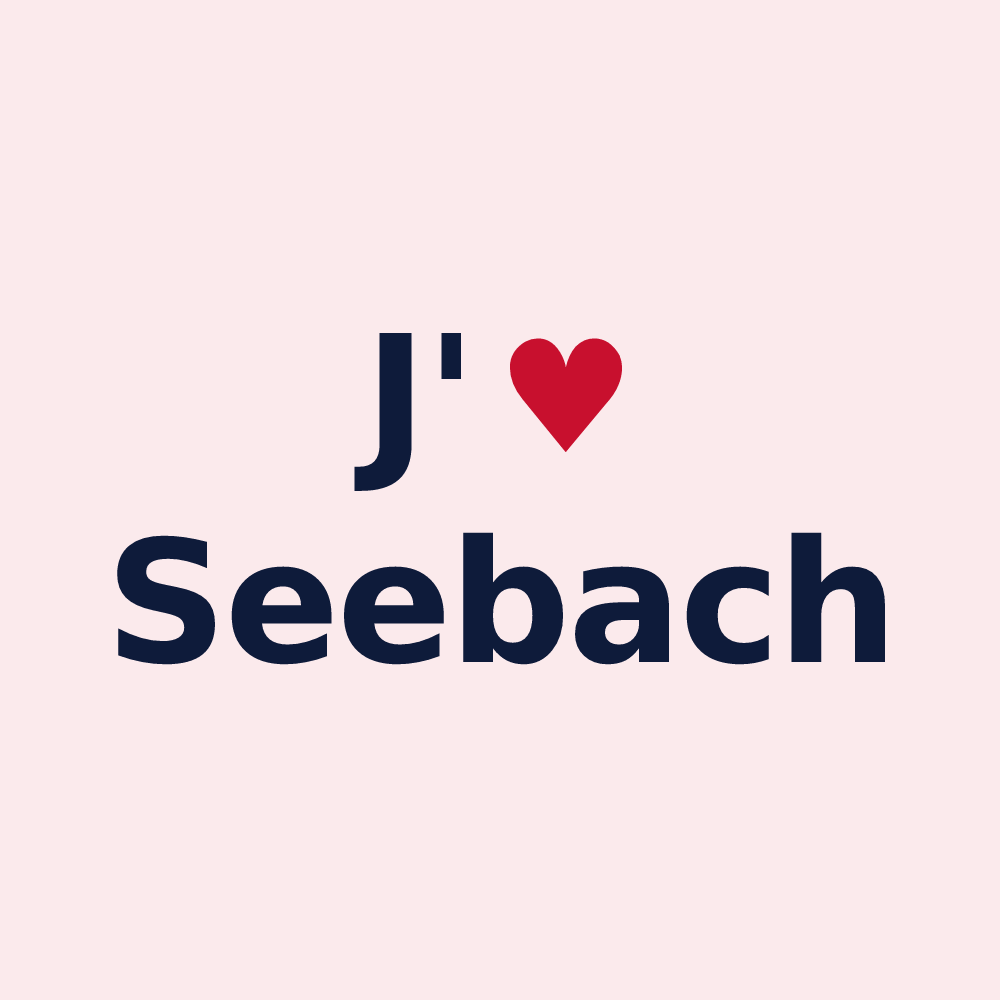 Magnet personnalisé Seebach — design « J'aime Seebach » imprimé sur le magnet