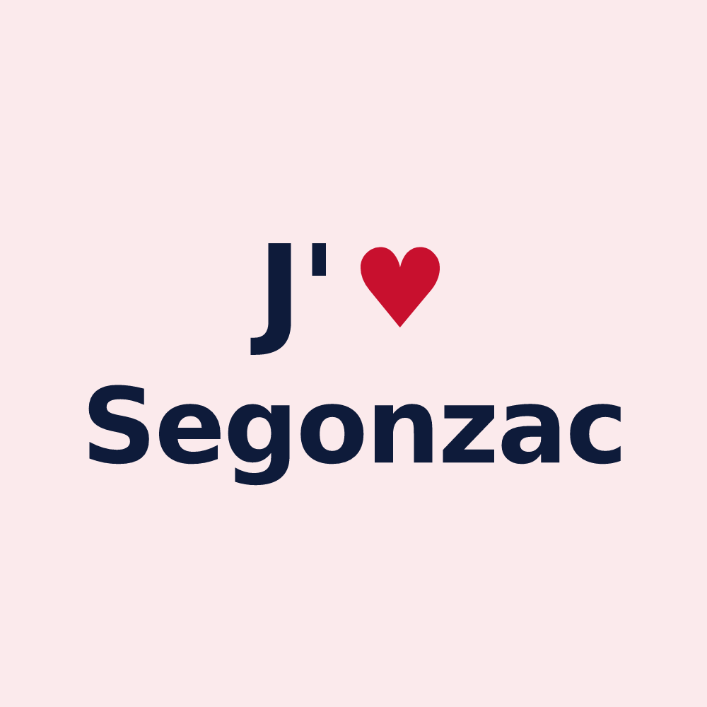 Magnet personnalisé Segonzac — design « J'aime Segonzac » imprimé sur le magnet