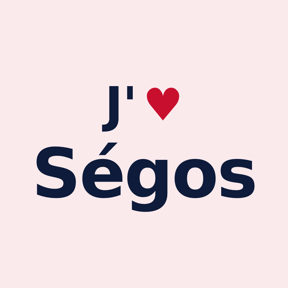 Magnet personnalisé Ségos — design J'aime Ségos
