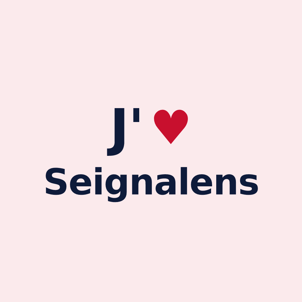 Magnet personnalisé Seignalens — design « J'aime Seignalens » imprimé sur le magnet